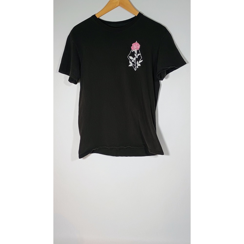EMPYRE Mens Black Rose Eden Flora Y2K Graphic‎ T Shirt Medium Cotton
